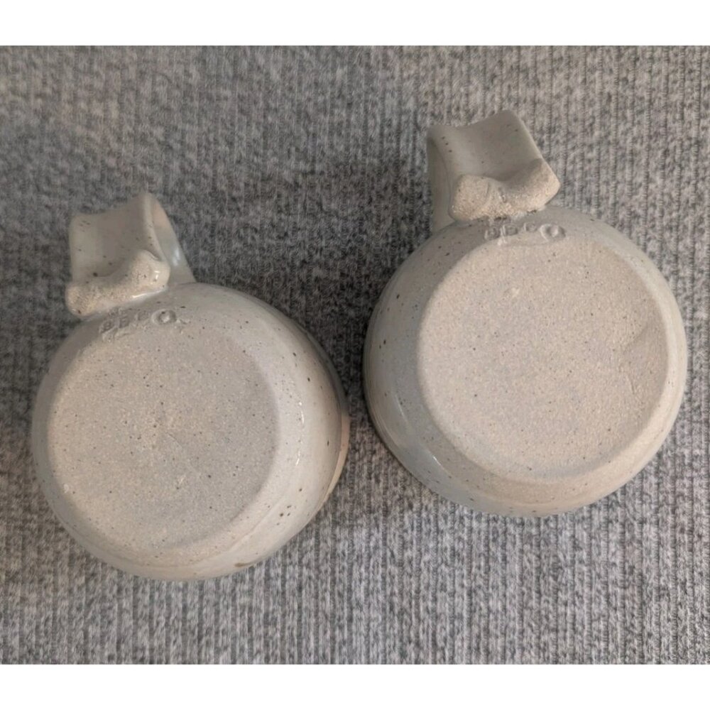 Pair of Wheat Themed Stoneware 200ml Capacity Cups/Mini Mugs, Signed "BFW", EUC - Picture 4 of 6